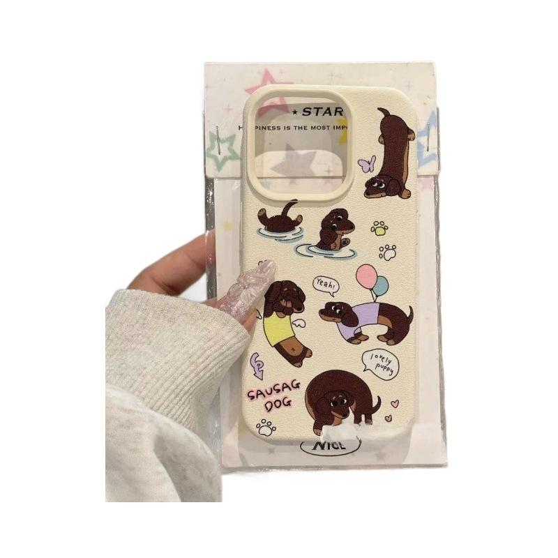 Cartoon Dog for Apple 16promax Mobile Phone Case 15/14plus Anti-fall for IPhone13/12 Silicone 11