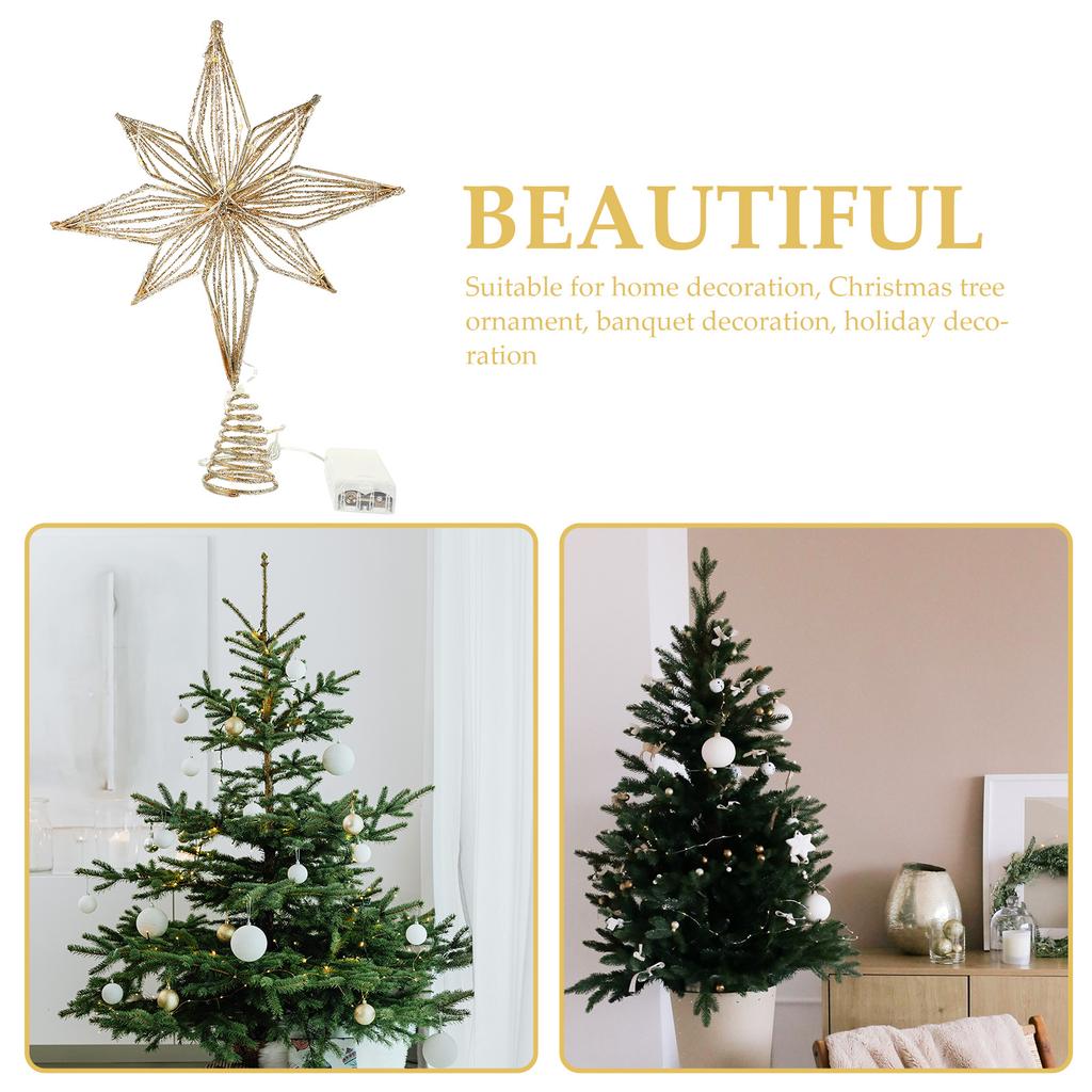 Lighted Christmas Tree Topper Glowing Star Decoration Xmas Tree Top Lighted Star Decor Holiday Ornament Christmas Decoration