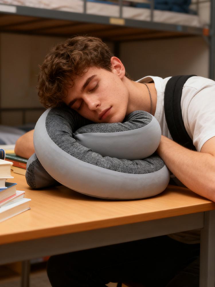 Travel Pillow Spiral Breathable Support Foldable Cushion Airplane Pillow for Car Sleeping Back Chair Office Sleep Rest Bed