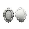 Antique Flower Frame Oval Bezel Charms For DIY Projects Glass Blank Tray Base