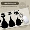 Large Cute Black Cat Cartoon Mouse Pad for Girls - Keyboard & Desk Pad for Gaming and Office