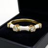 Luoxi Tempel Schmuck: S925 Sterling Silber Goldener Bambus & Bohrer Stapelbarer Ring - Leichter Luxus Jubiläumsstück.