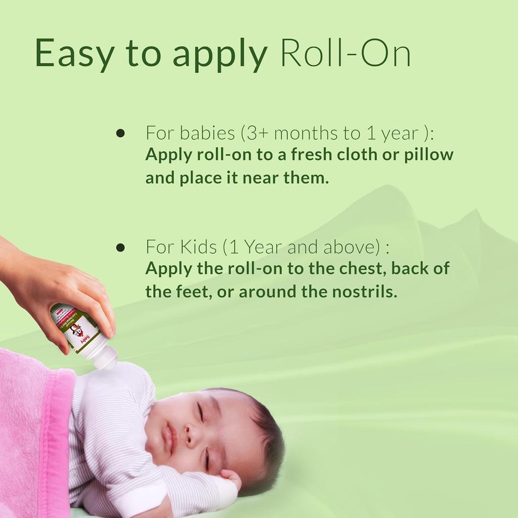 Babyorgano Ayurvedic Gentle and Effective Fast-Acting Cold Relief Roll On for Babies with Tulsi and Organic Eucalyptus Essential Oils (Pack of 2)