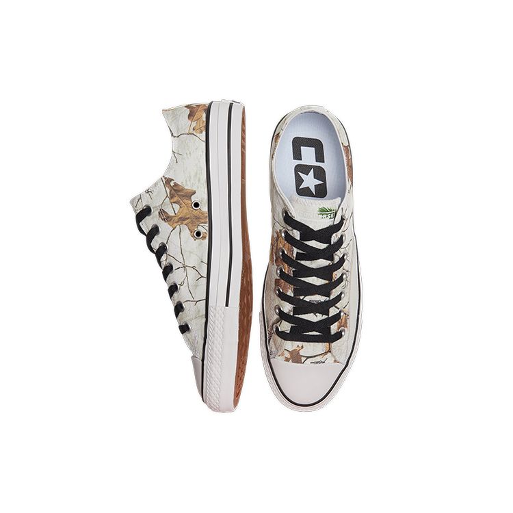 Converse Chuck Taylor All Star Pro Vintage Casual Low Top Canvas Shoes Unisex Sneakers White Leaf 169484C