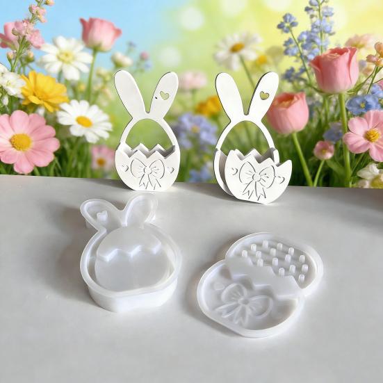 Forma na velikonočního zajíčka Flexibilní silikonová forma Čokoláda Fondán Cukrové polevy Ledové kostky Snadno se čistí Vhodné do myčky nádobí 3D forma na velikonoční dekoraci