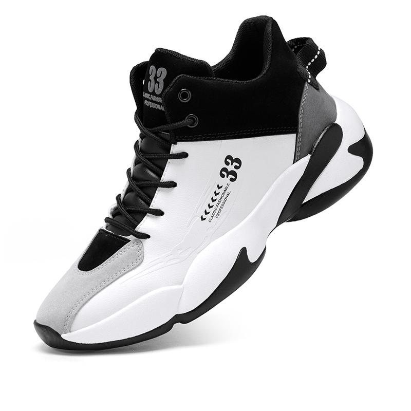 

Mens High-top Basketball Shoes Thick Sole Non-slip Sports Shoes Trendy Youth Comfortable Athletic Shoes Tenis Para Hombre 43 білий