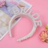 2026 Fashion Bride Bachelor Party, Bride Pearl Crystal Shoulder Strap Veil Headband Ribbon