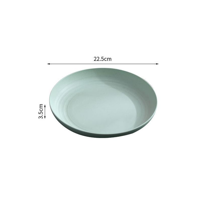 4Pcs Dinner Dishes Wheat Straw Dinner Plates Set Eco Friendly Full Tableware Of Plates Set Kitchen Accessories Plates Dinnerware