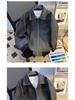 Men's Trendy Retro Brown Leather Baseball Jacket - Suede, Short, Roguish Style for Spring/Autumn