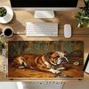Art Deco Bulldog Xl Gaming Mouse Pad Nonslip Rubber Base Stitched Edge Waterproof Desk Mat For Pc Laptop Gamer Office Computer Accessories C92720
