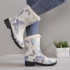 Women Snow Boots Winter Warm Shoes  Platform Round Toe Shoes Butterfly Print Womens Ankle Botas Size 36-43