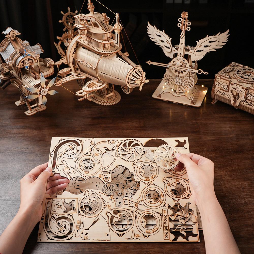 "Creative Castle Theme 3D Wooden Puzzle Wood Model Kit Diy Toy Home Decoration Challenging Best Gift For Kids Adult "