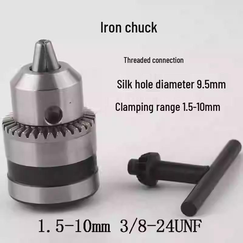 Electric Drill Power Tool Accessory: Hand-Tightened Locking Chuck with Round & Square Shank Compatibility