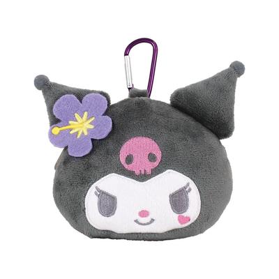Tees Factory Plyšové prívesky na zips so Sanrio postavičkami a karabínkou, Y2K Kuromi, cca. V120 x Š185 x H55 mm (okrem dielov), SR-5546710KU