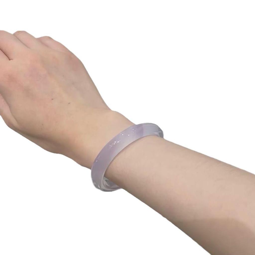 Lavender Ice Chalcedony & Light Purple Jade Agate Bracelet
