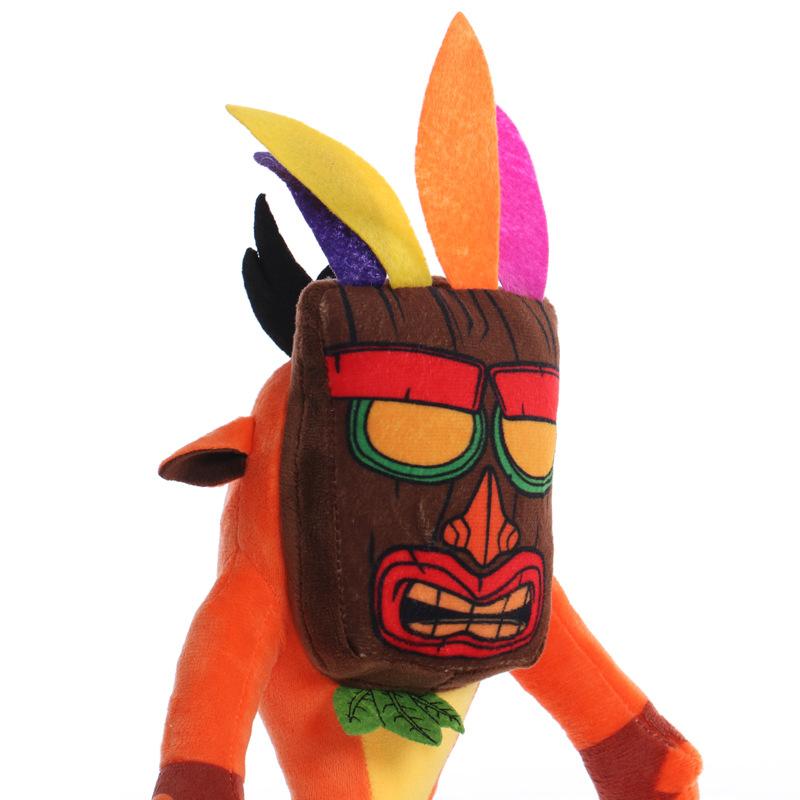 Game Crash Bandicoot Plush Toy Stuffed Animal Cartoon Wolf Aku Aku Plushie Soft Doll Children Birthday Halloween Christmas Gift