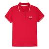Women's 2025 Summer Large Short-Sleeve Ice Silk Lapel T-Shirt: Slim, Versatile, Breathable
