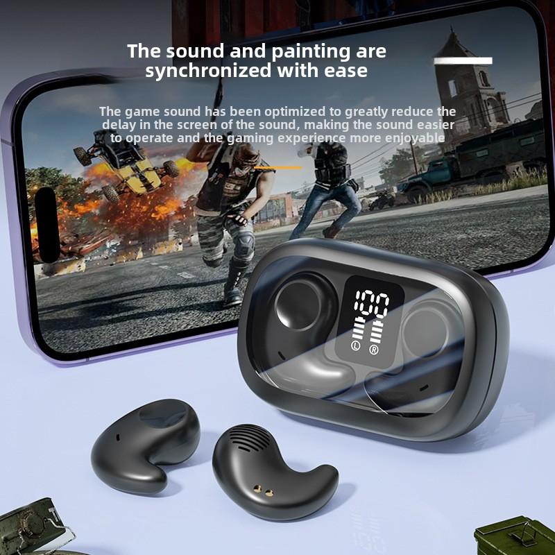 New Sleep Wireless Bluetooth Headphones Transparent Band Digital Display Noise Cancellation Ultra-long Life Ultra-thin Mini Side Sleeping Headphones