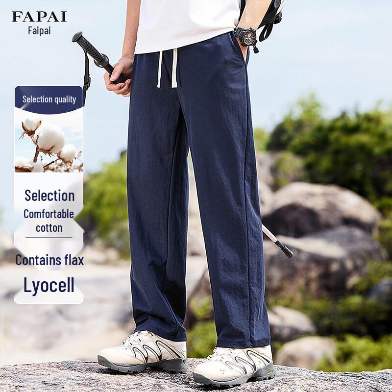 FAPAI Men s Linen Blend Spring/Autumn Casual Pants L