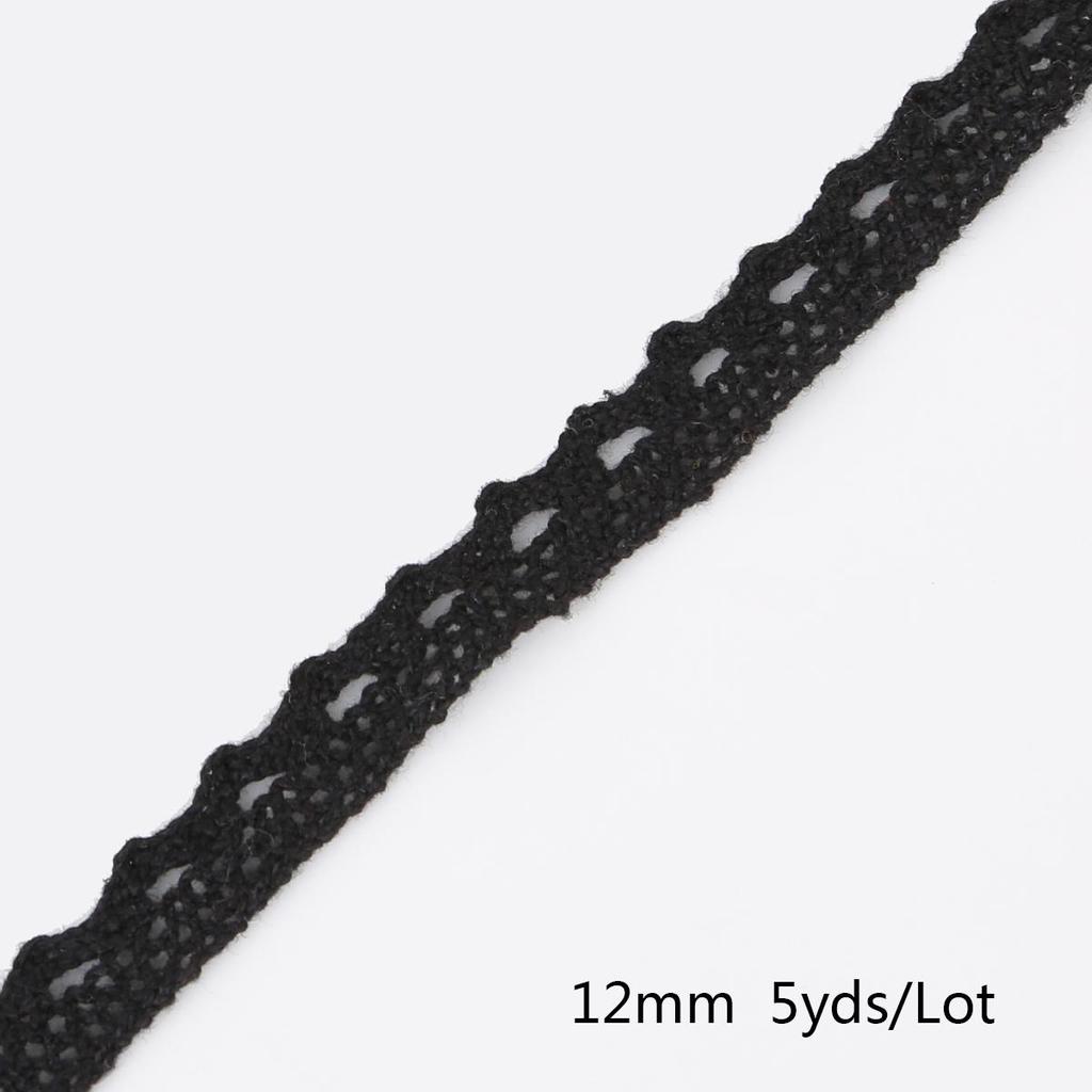 5 yardová černá stuha DIY květina bavlna krajka šití šaty sukně ruční práce dekorace