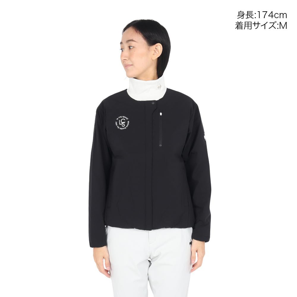 Coq Sportif Outerwear Collarless Blouson Windproof Heat Navi Cold Protection Golf LG4FWB01L BK00 L [Le Golf] [Stretch Forcer] Women's (Black)