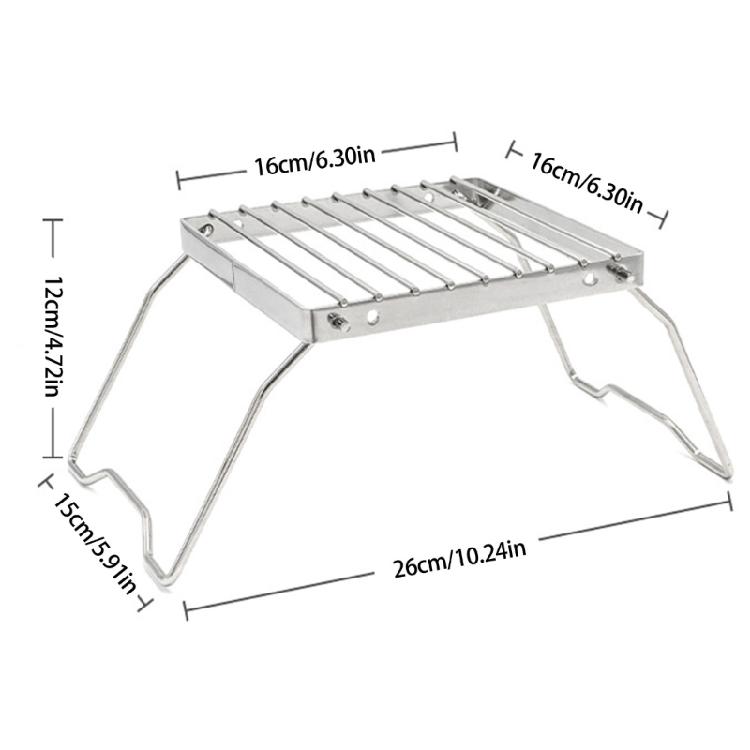Stainless Steels Folding Cooking Rack Outdoor Camping Kettles Heating Rack Small Barbecue Grill Baking Tray Holder