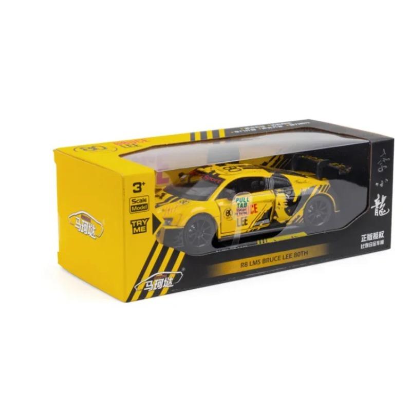 1/32 Scale Sport R8 LMS CUP Alloy Metal Vehicles Die Cast Toy Vehicles Sound and Light Collection Childrens Birthday Toy Gifts