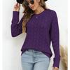 Autumn and winter new crew neck heart-shaped knit top, European and American hollow-out pullover long-sleeve sweater for women