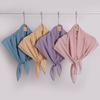 Simple Solid Color Star Bow Rhinestone Chiffon Square Scarf For Women
