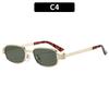 Retro small square metal-frame glasses—versatile street-style sunglasses perfect for outdoor fashion, vacations, and cycling.
