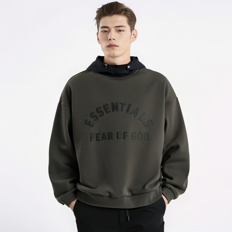 Fear of God Essentials Nylon Fleece Hettegenser Blekk/Jet Black Herre Topper 202SP244310F