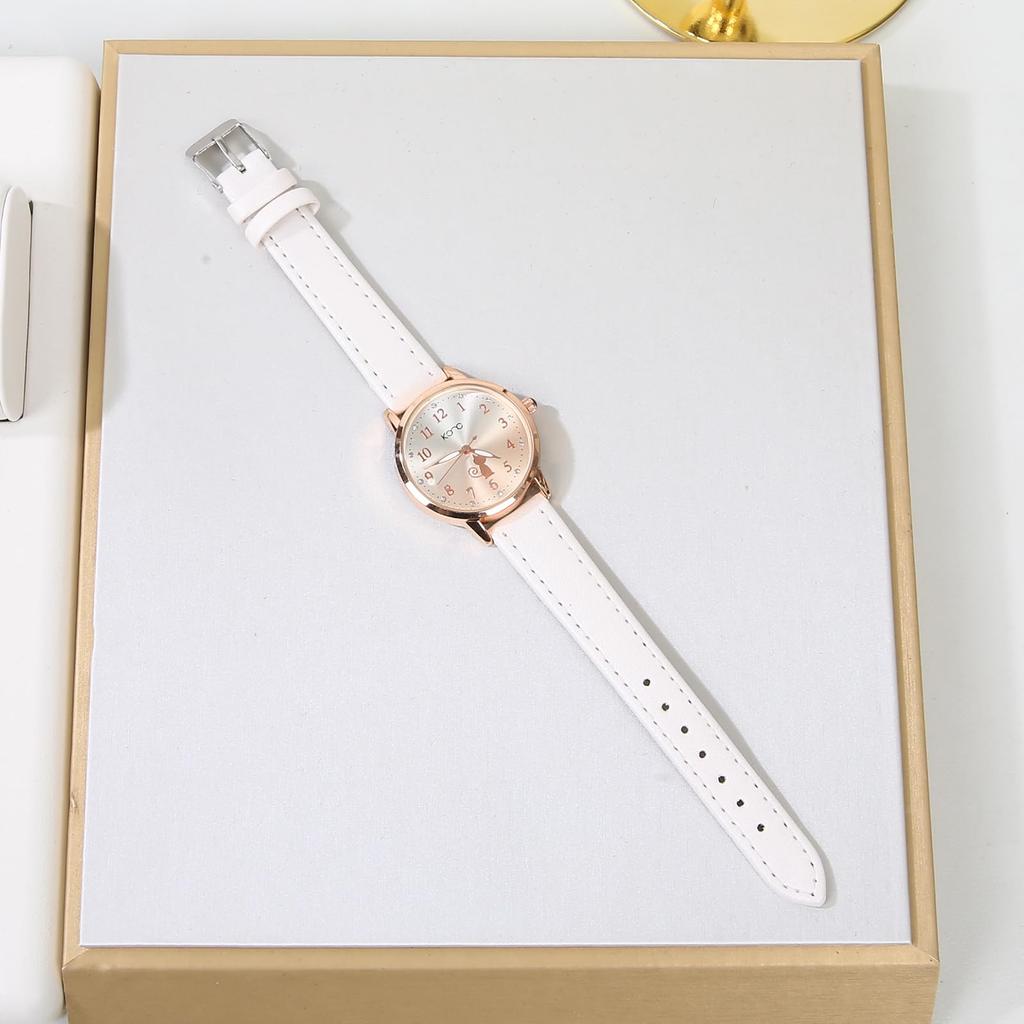 Cute Cat-Print Kids' Watch with Analog Display, Quartz Movement, Perfect for Girls, Children's Day, School Entrance Ceremony, Back-to-School