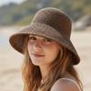 Korean Style Beach Sun Hat Anti-UV Summer Bucket Hat Simple Crochet Straw Hat  Fishing
