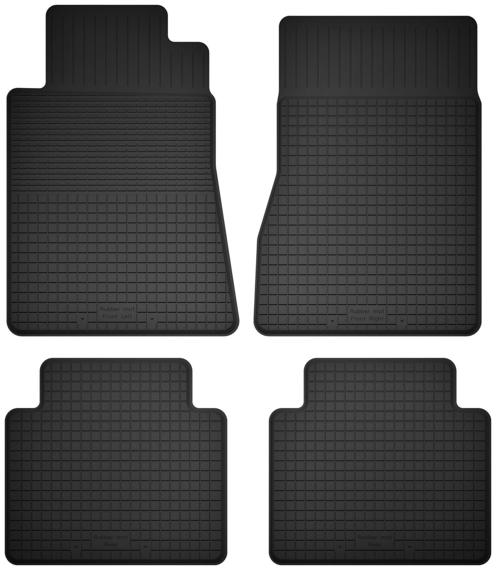 Rubber car mats, set of 4, universal for: Mercedes W123 sedan, station wagon (1975-1986)