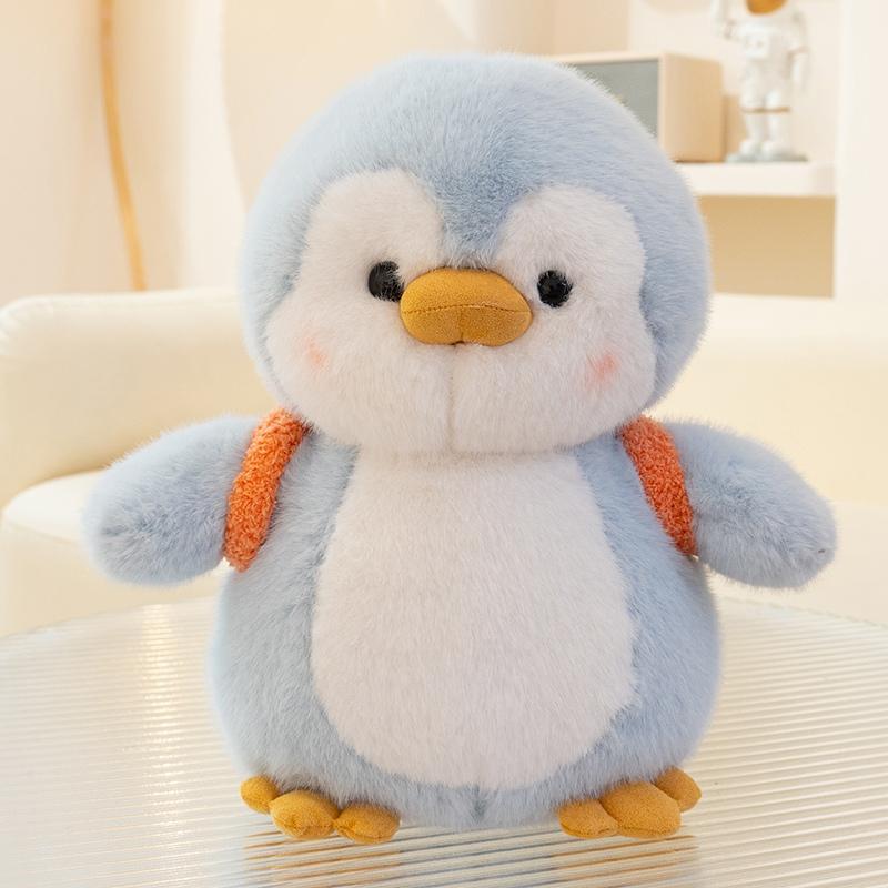25cm Standing Cartoon School Penguin Doll Plush Toy Soft Stuffed Cartoon Animal Blue Black Pink Kawaii Pillow Birthday Gift
