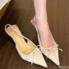 Fashion pointed tow women's shoes 2025 new summer simple and versatile women's sandals elegant temperament high-heeled shoes