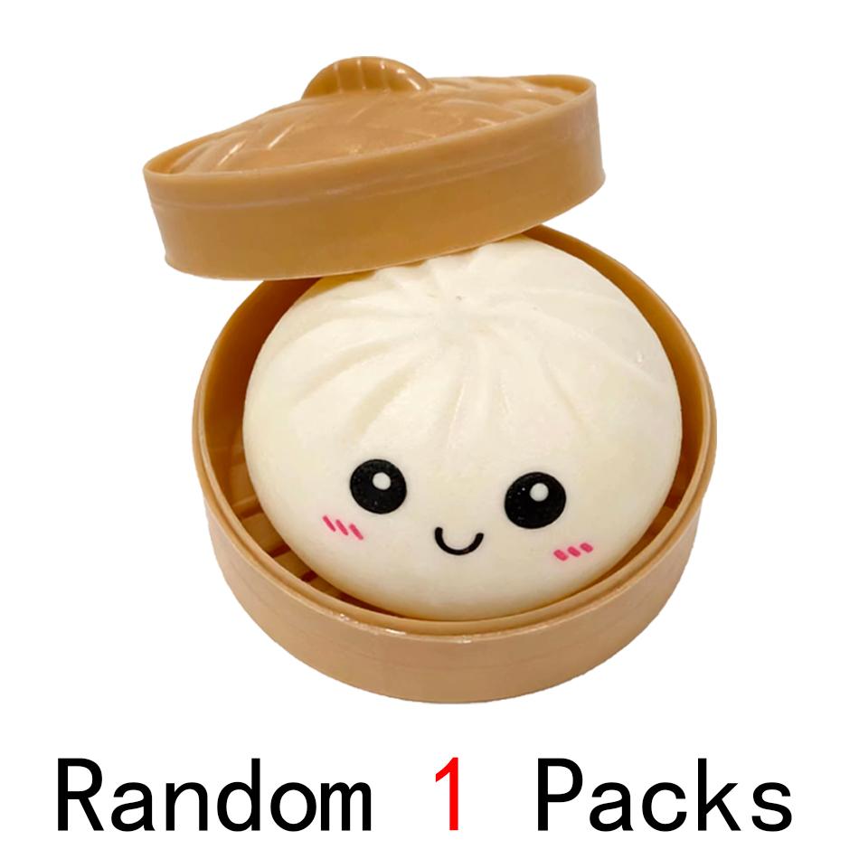 

White Stress Balls Relief Toy-Simulated Cha Siu Bao Dumpling Reusable Tall Rebound Sensory Dough Designed For Relieve Anxiety Relaxation
