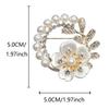 Shinning Crystal Rhinestone Flower Brooch Pearl-Set Alloy Vintage Style Pearl Flower Brooch Diamond Alloy Floral Brooch