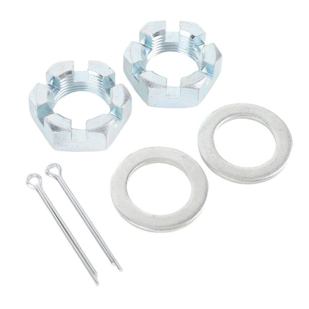 2 Sets Trailer Nut Kit with 1in Shaft Spindle Nuts 1in Washer 2.2in Cotter Pins Galvanized for 1in Shaft Spindle
