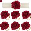 Valentine's Day Christmas Rose Napkin Rings Wedding Banquet Hotel Table Setting Decor DinnerNapkin Holders for Special Occasions