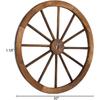Volowoo Set med 2 Dekorativa Trähjul, Trävagnshjul, Vintage Gammal Vilda Västern Stil Väggbonad Vagn, Trädgårds Konst Väggdekor för Bar, Garage,