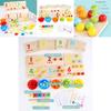 Wooden Multifunctional Arithmetic Clip Bead Learning Board Kid Puzzle Toy Set For Cognitive Development