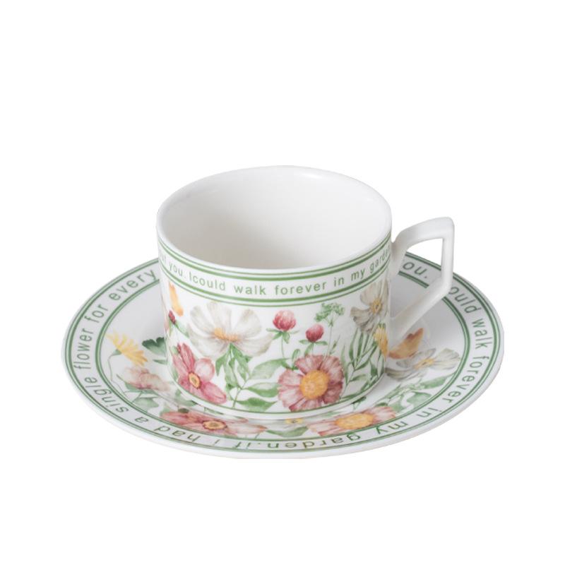 Coffee Cup and Saucer Set, Ceramic Cup Straw Souvenir Gift Box, Self-adhesive Straw Cup.