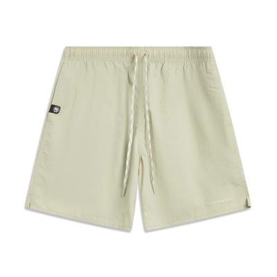 Li Ning Basketball Series Bad Five Solid Color Lace-Up Mid-Waist Breathable Versatile Straight-Leg Sports Shorts Men Shorts AKSV871-3