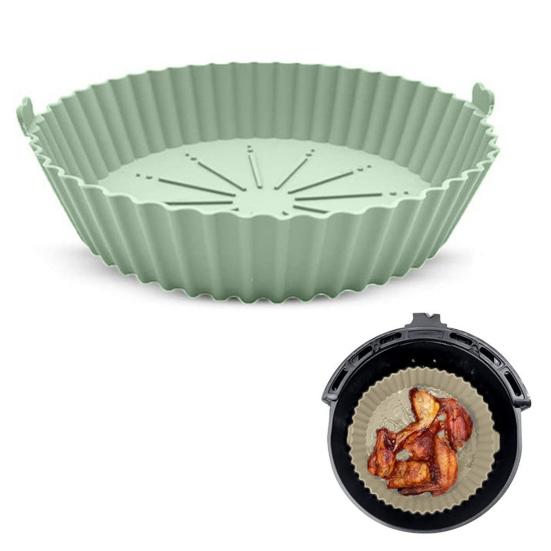 Silikonová vložka do horkovzdušné fritézy, nepřilnavý opakovaně použitelný pekáč na dorty, talíře na pizzu, kulatý koš do horkovzdušné fritézy na dorty, sušenky, smažené kuře