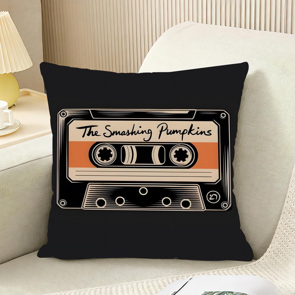 Band The S-Smashing P-Pumpkins Cushion Cover Reversible Plush Pillow Cover For Car Sofa Bedroom Decorative Gift Pillowcase