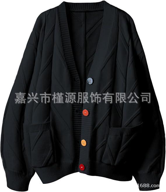 Fashion Lazy Wind Embroidered Sweater Women's Autumn and Winter New Letter Design Loose Knitted Sweater Jacket Tide