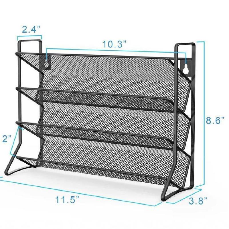 Silver wire kitchen storage rack cabinet four-layer spice rack punched spice bottle storage storage rack spice rack