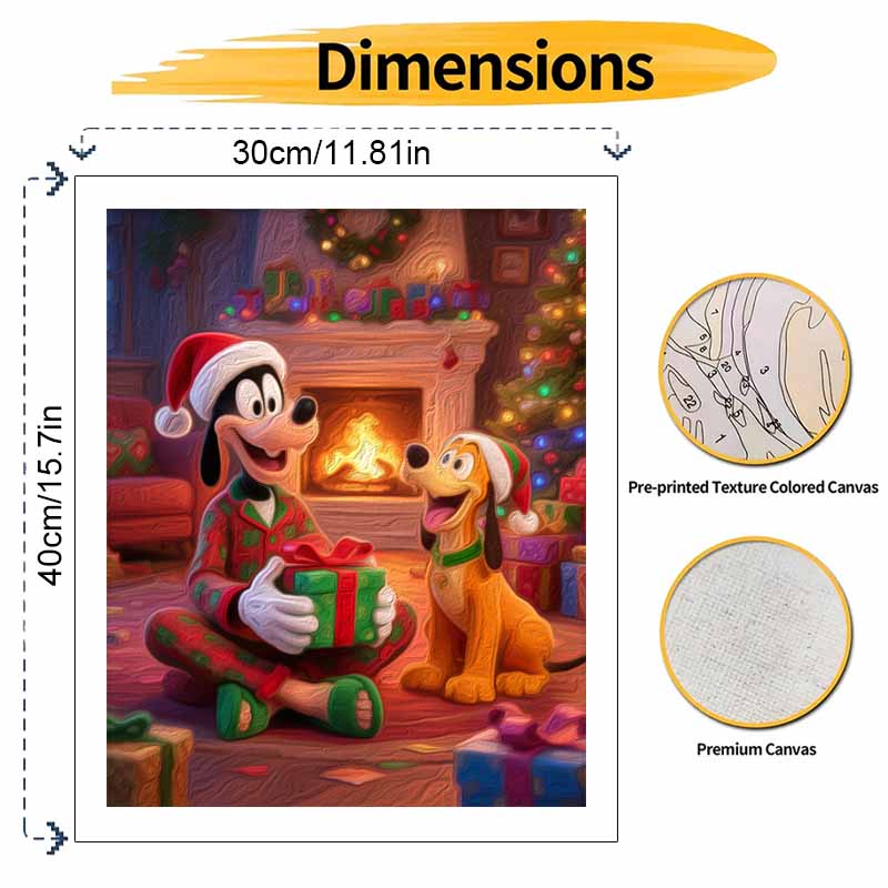 Disney Christmas Oil Painting Hand Painting Coloring Painting Handmade Diy Home Decoration Gift