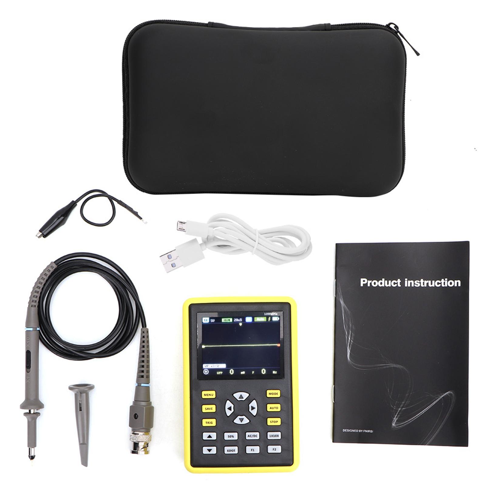 

Handheld Digital Oscilloscope USB Portable IPS LCD Mini Digital Oscilloscope Multimeter Tester Tool 100MHz 500MS/s Oscilloscope